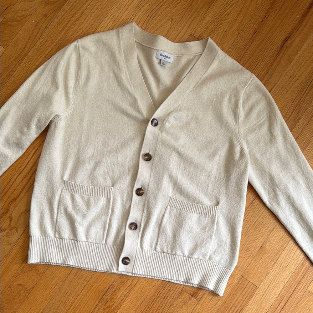 Goodfellow & Co Cream Button-Up Cardigan